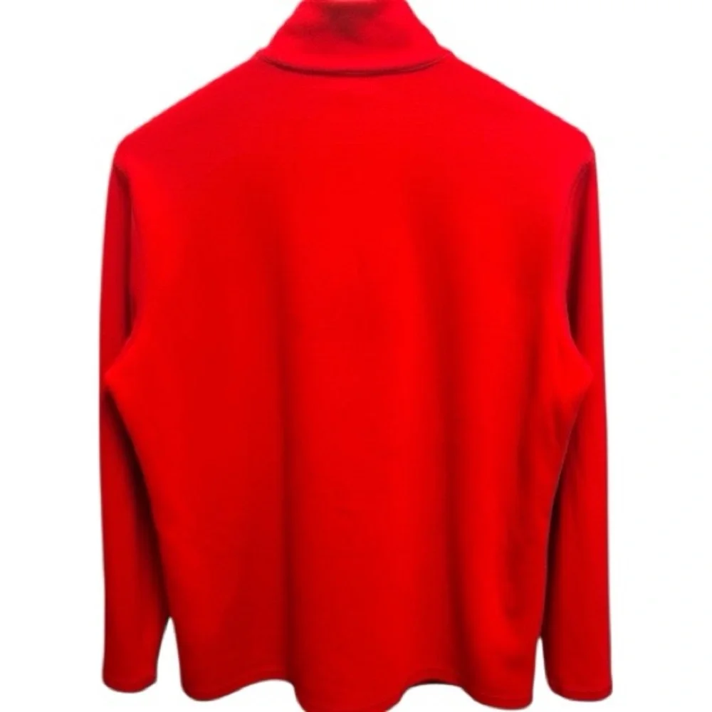 POLO SPORT Ralph Lauren Mid-90s Red Quarter-Zip Fleece Pullover Sweater Sz XL